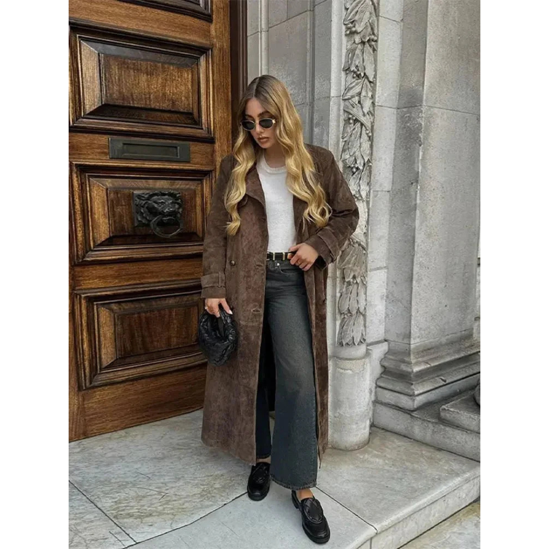 Maren Suede Luxe™ | Suede trenchcoat met Riem