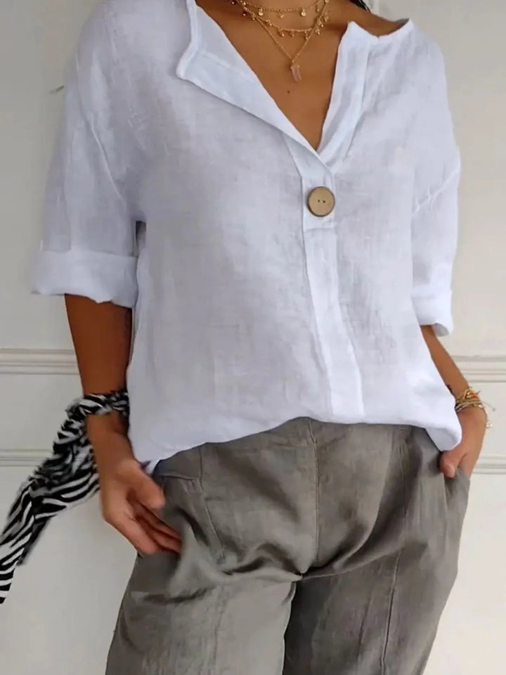 Samy | Blouse van linnenmix
