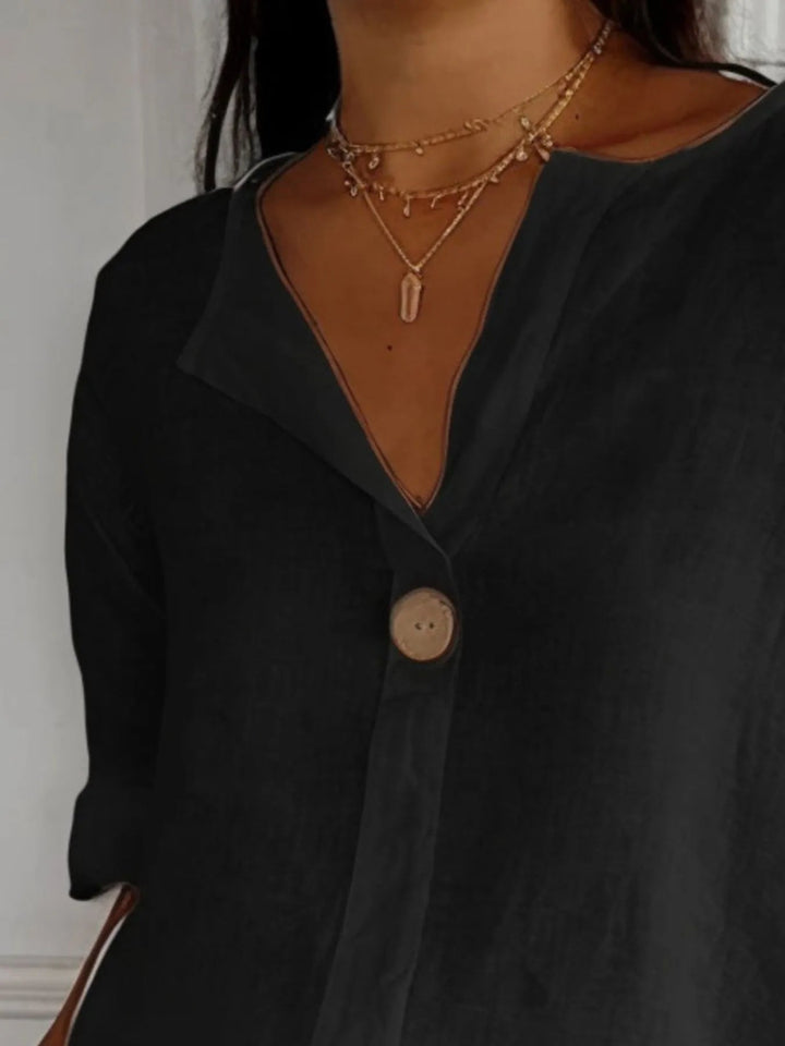 Samy | Blouse van linnenmix