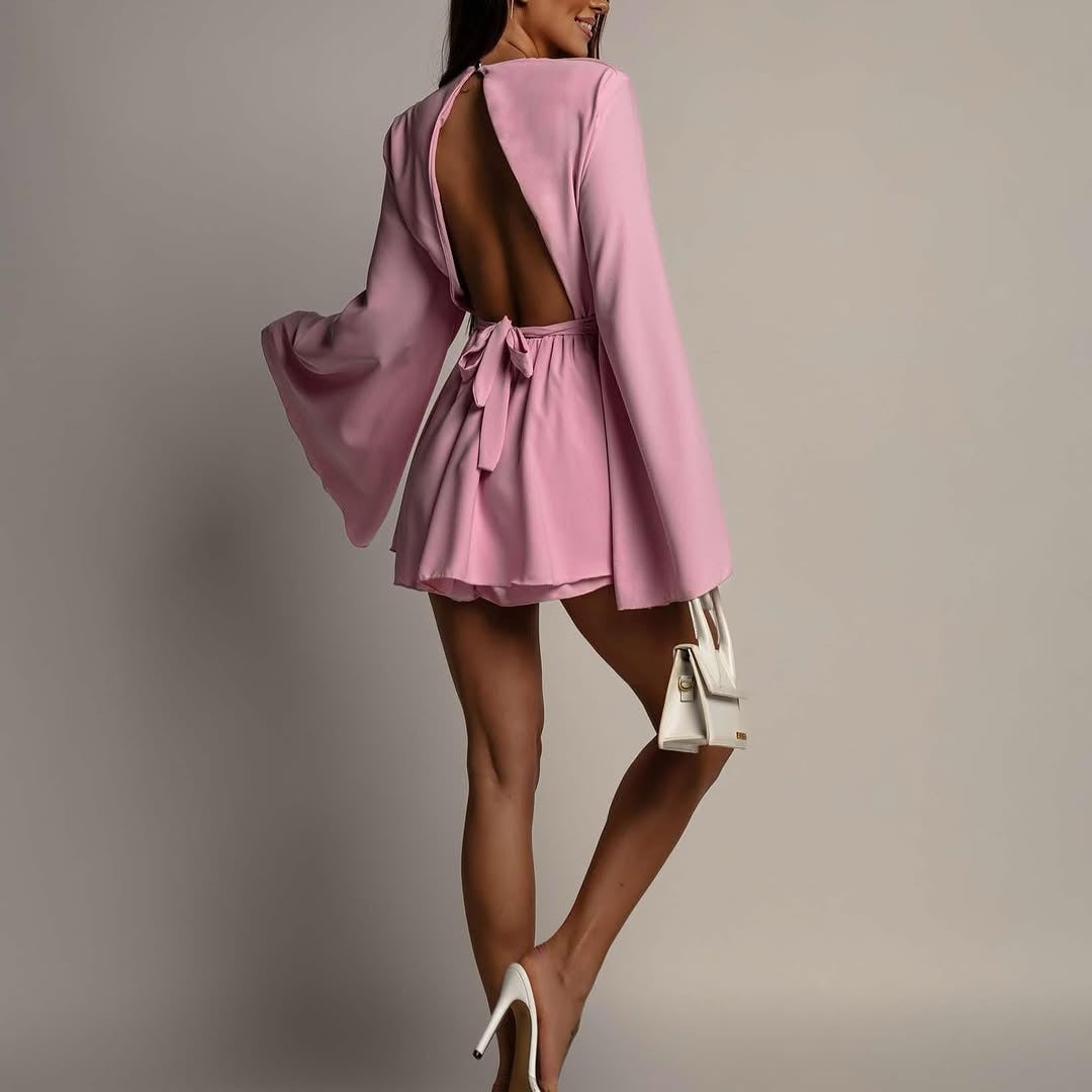 Merel | Speelse Jurk met Open Rug