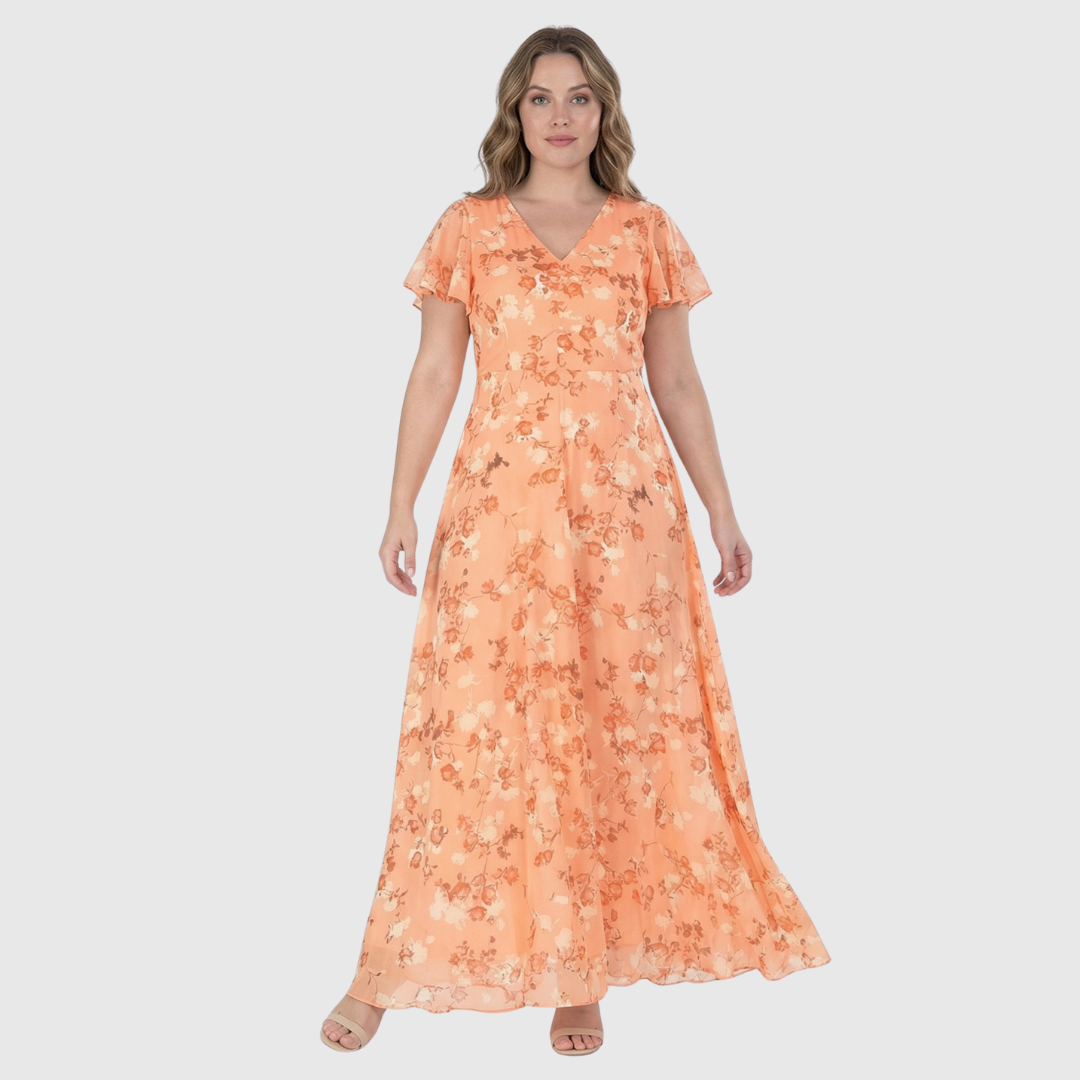 Zuri | Flatterende Maxi-Jurk met Bloemenpatroon