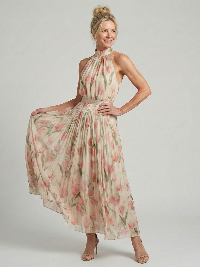 Aurelle™ | Halterjurk met bloemenprint