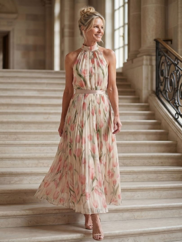Aurelle™ | Halterjurk met bloemenprint