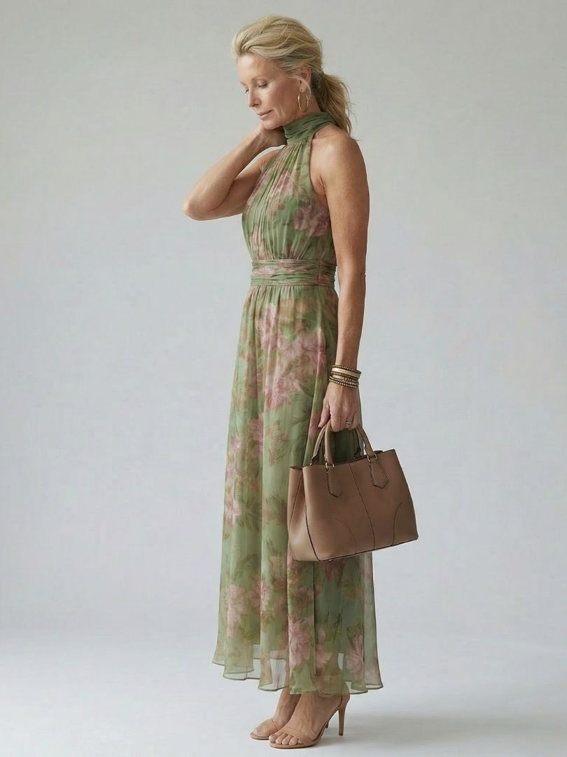 Naomi™ | Maxi-jurk met halterhals