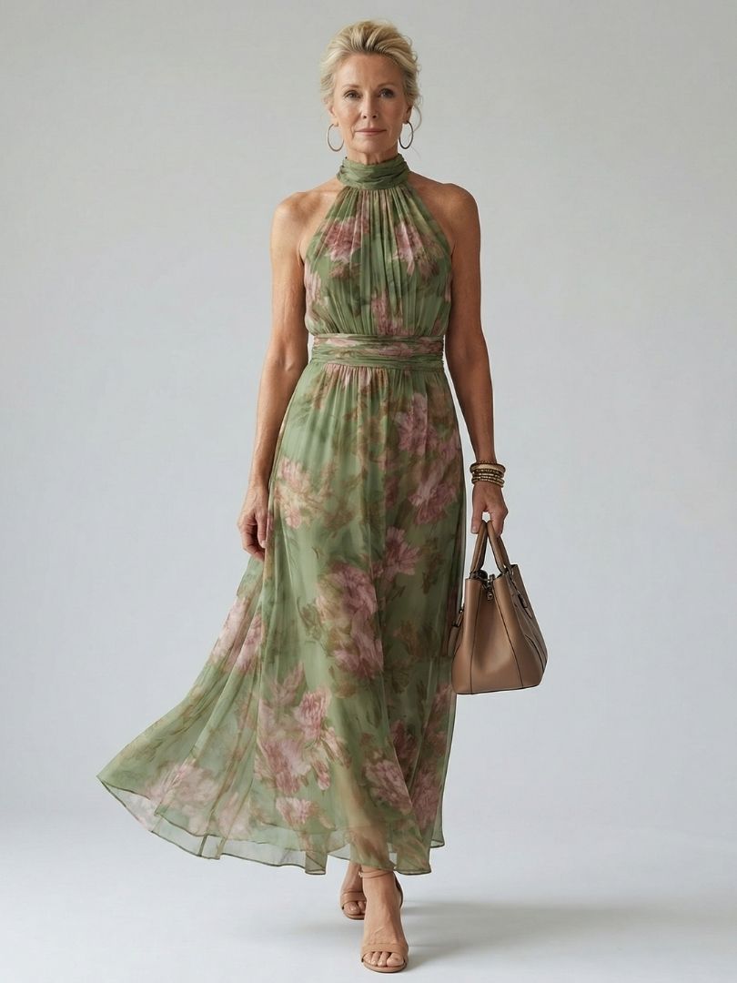 Naomi™ | Maxi-jurk met halterhals