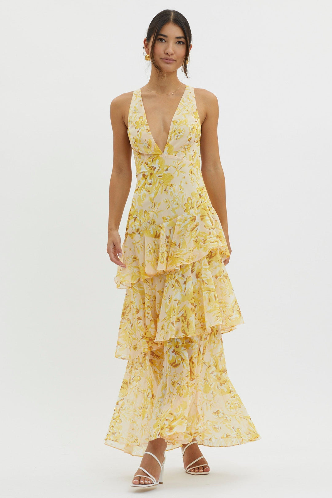 LISA | Bloemen Volant Maxi Jurk