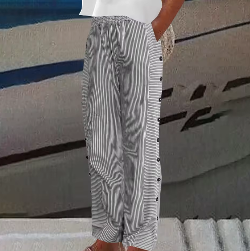 Sharon | Striped Loose Fit Wide-Leg Pants for Women | Summer