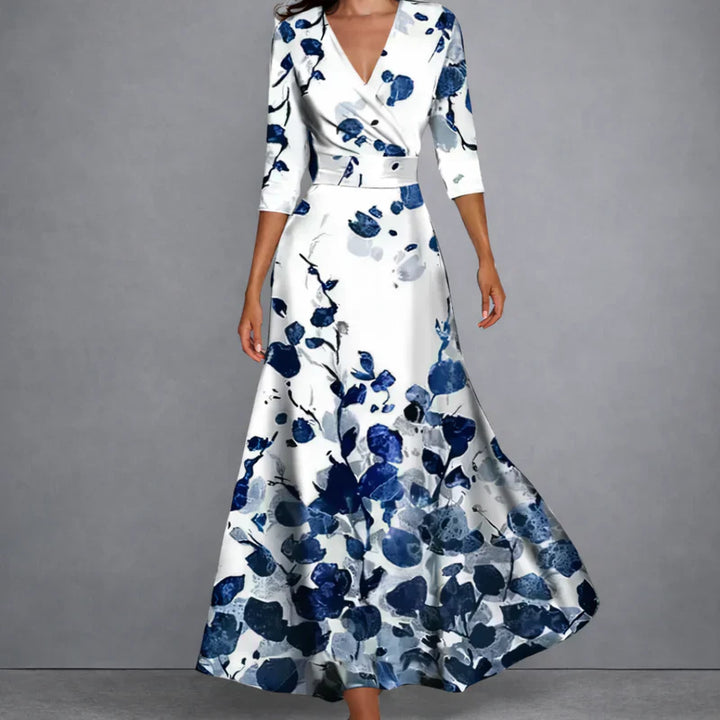 CALLA | Sculpting Floral Maxi Jurk voor Elegante Zelfverzekerdheid