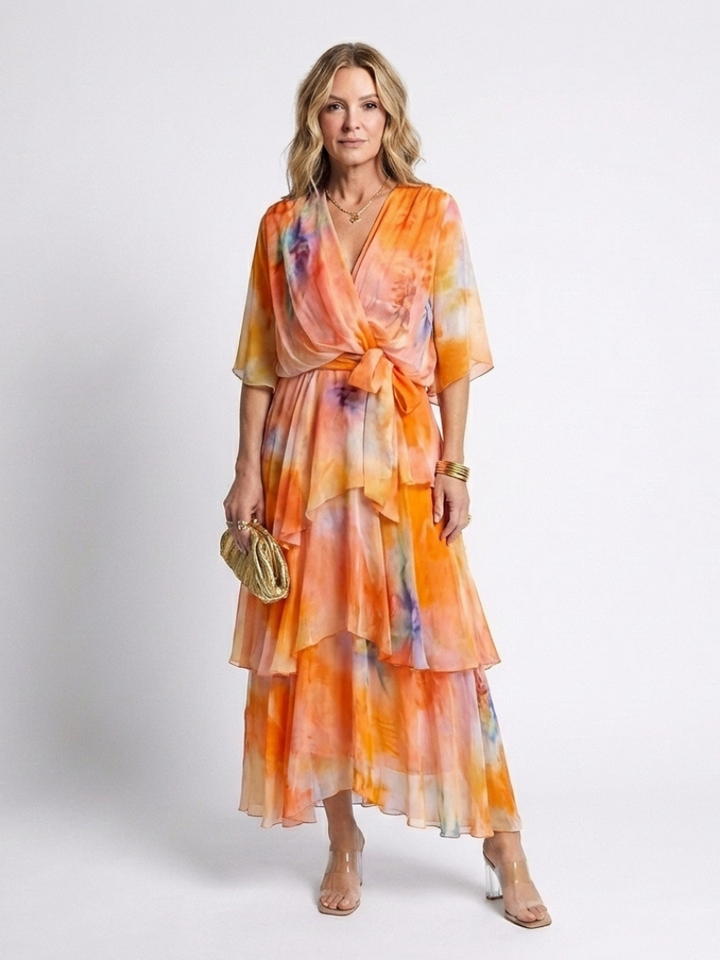 Amelie™ | Maxi-jurk met strikceintuur