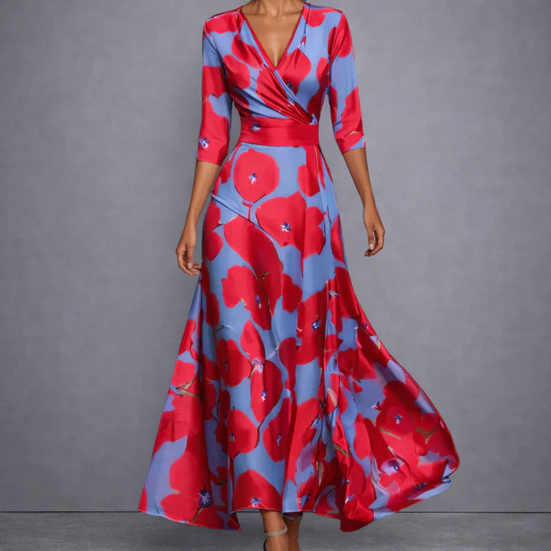 CALLA | Sculpting Floral Maxi Jurk voor Elegante Zelfverzekerdheid