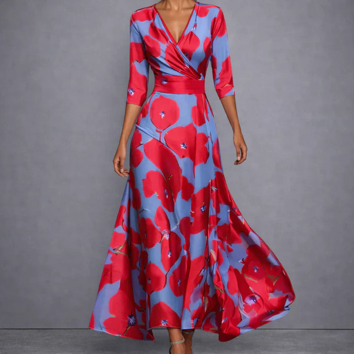 CALLA | Sculpting Floral Maxi Jurk voor Elegante Zelfverzekerdheid