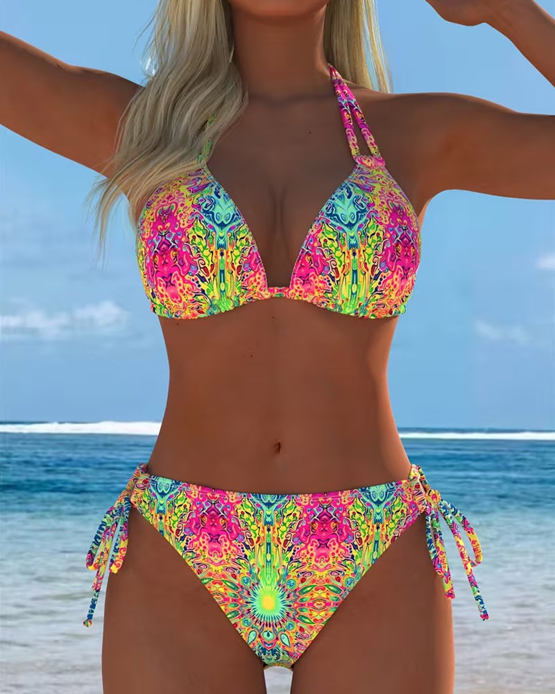 Bikini Kleurrijk Halter Druk