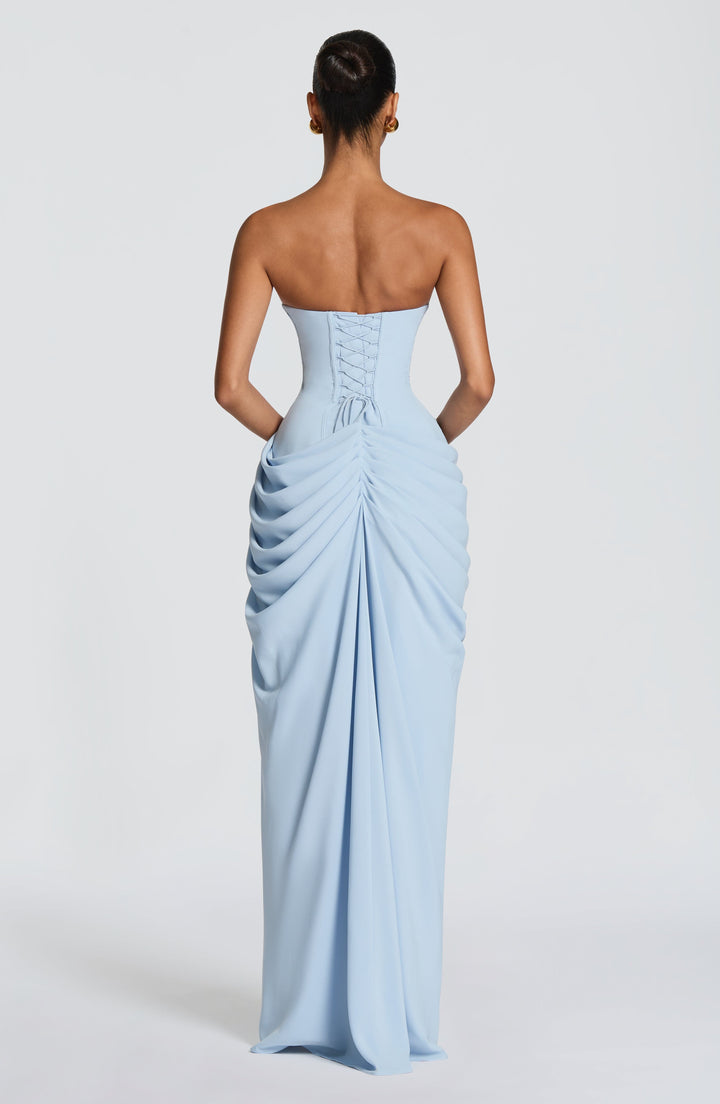 HANNAH | Elegante Maxi-jurk met Drapering en Hoge Split