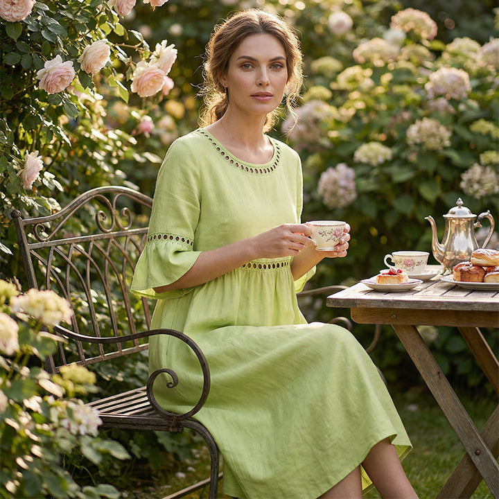 Amara™ | Elegante Buikcamouflerende Midi Jurk