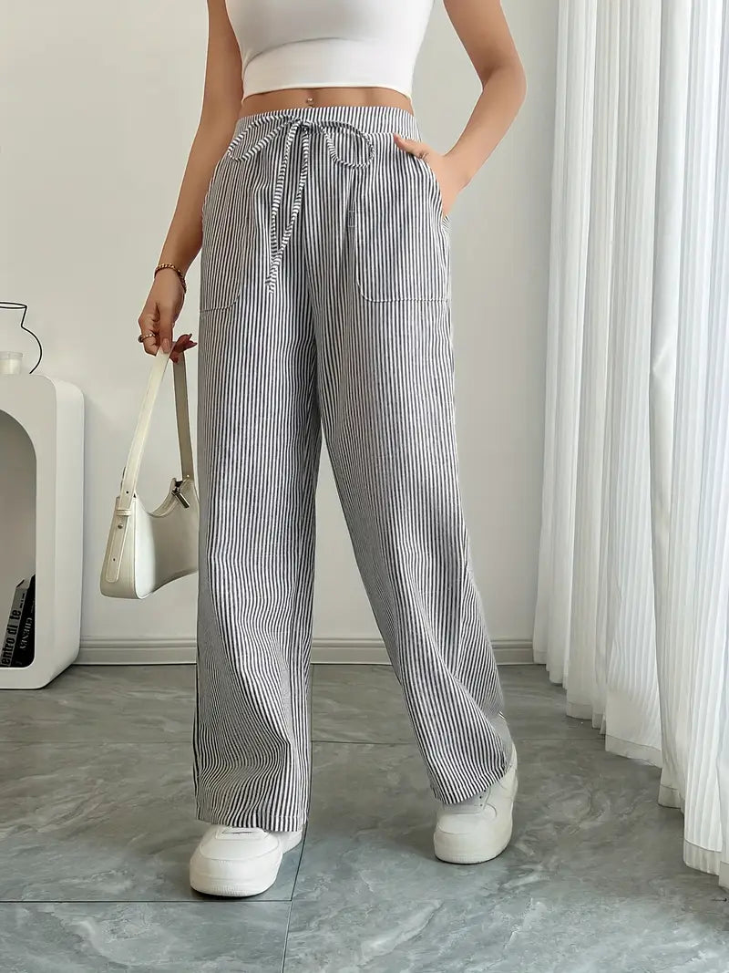 Karina | Striped Wide-Leg Pants for Women | Smart Casual
