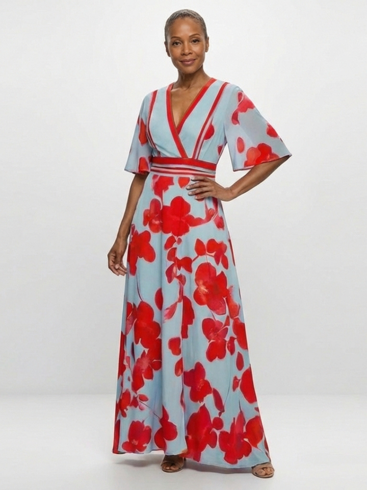 Corinne™ | Bloemenjurk met V-hals