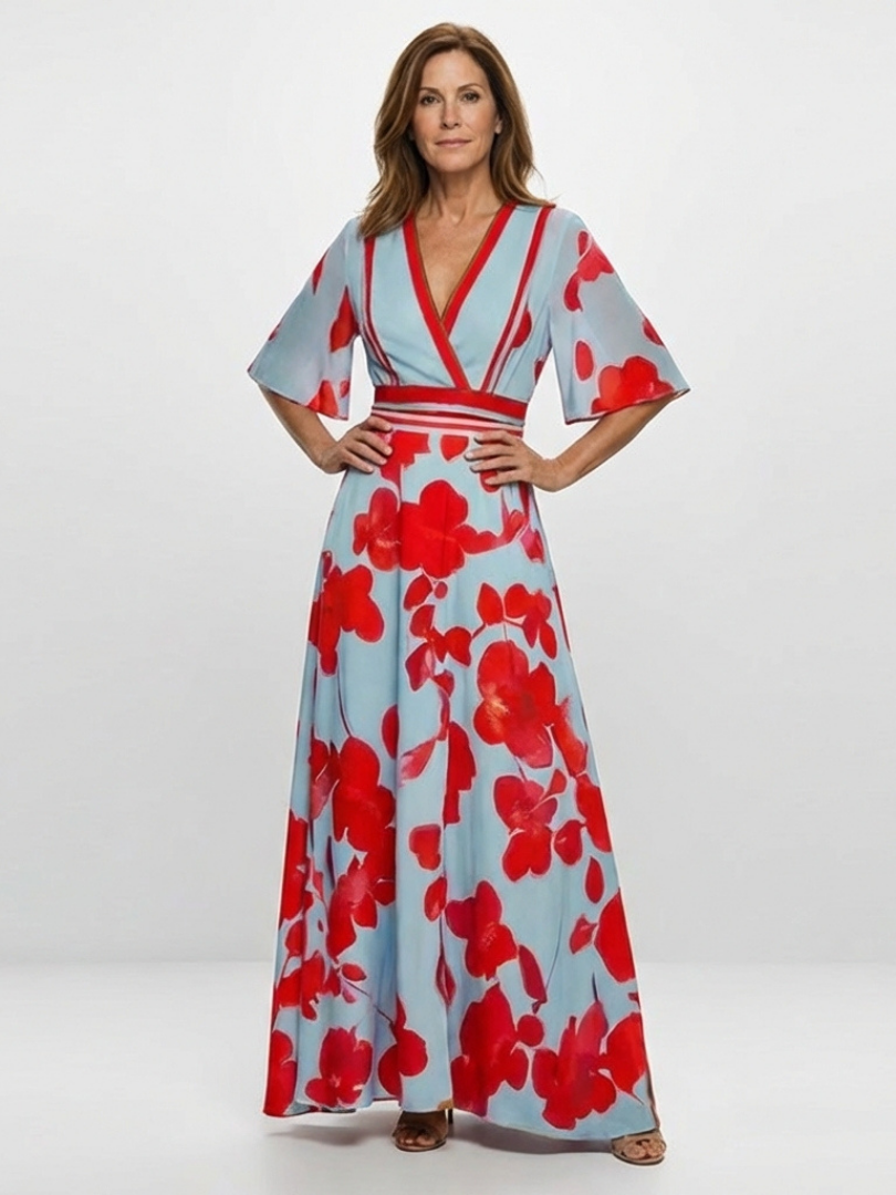 Corinne™ | Bloemenjurk met V-hals
