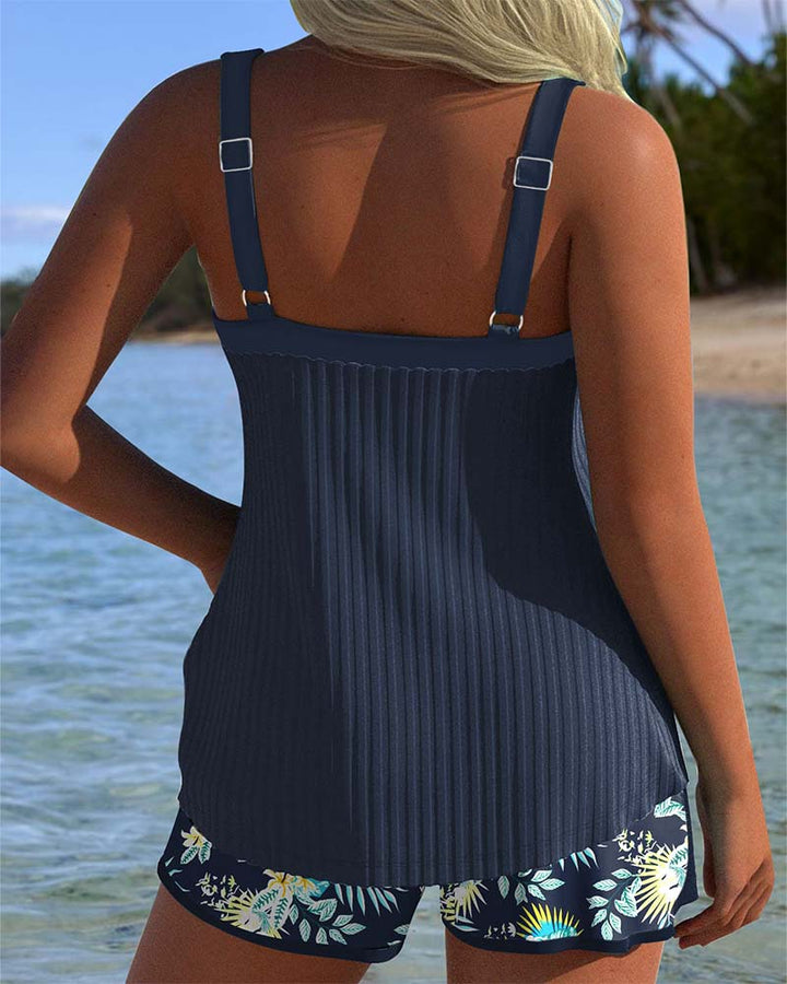 Laluna® | Gestreepte Tankini Set met Short