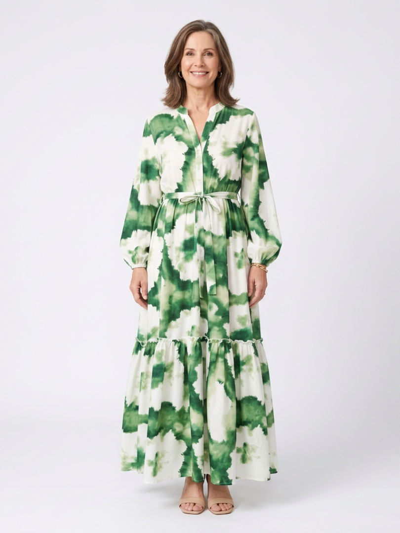 Sabine™ | Maxi-jurk met knoopdetail