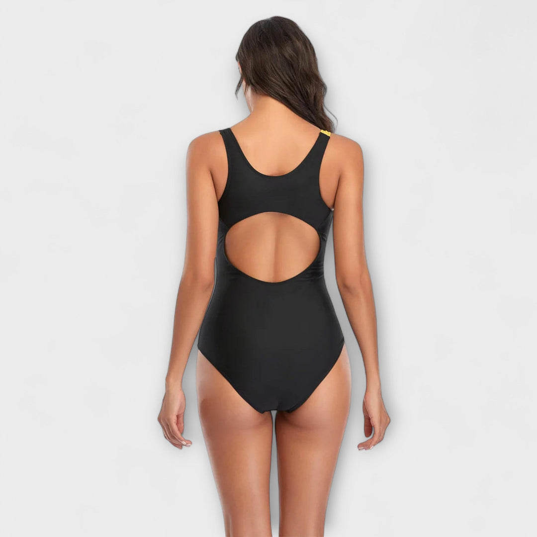 Sportieve Eénstuk Zwemkleding met Uitsnijding op de Rug