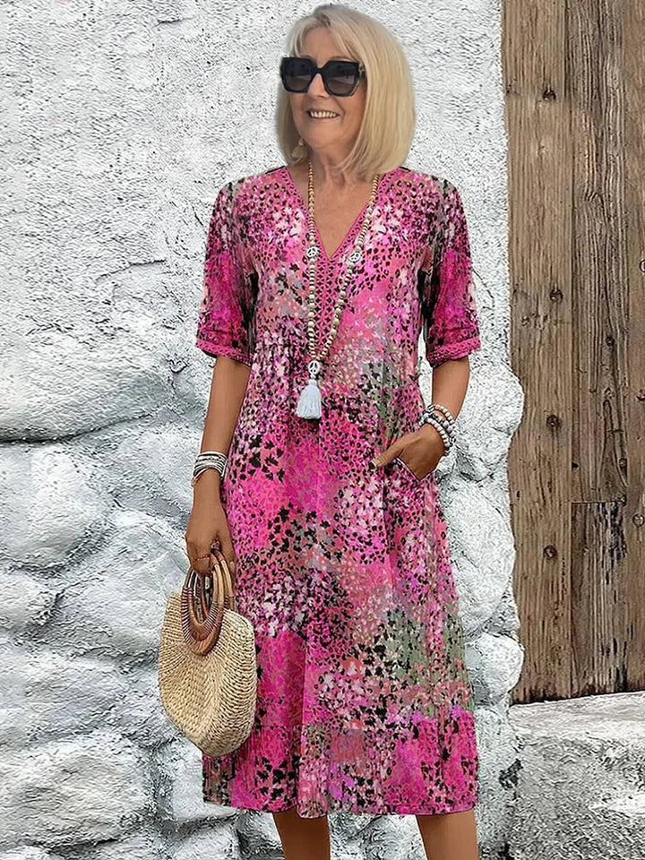 Dorina | V-hals jurk met print