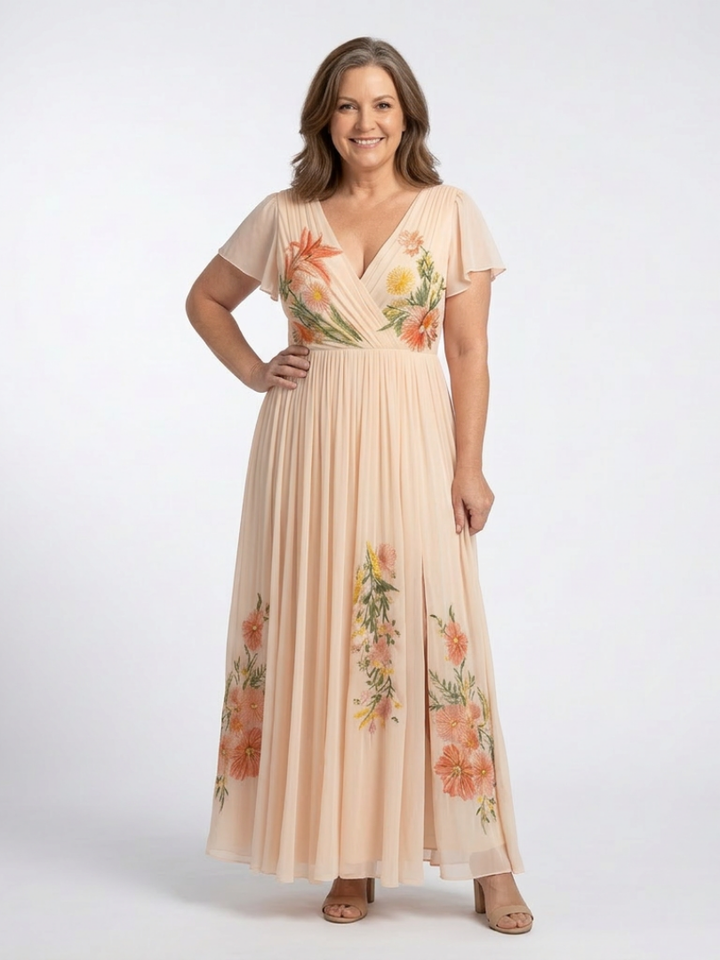 Calista™ | Plissé maxi-jurk
