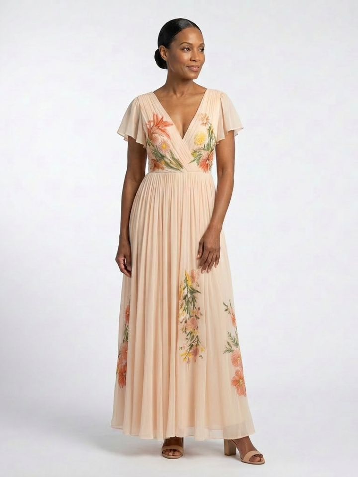 Calista™ | Plissé maxi-jurk