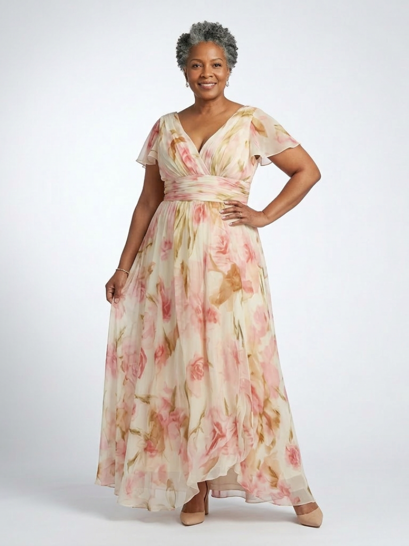 Helena™ | Bloemenjurk met korte mouwen