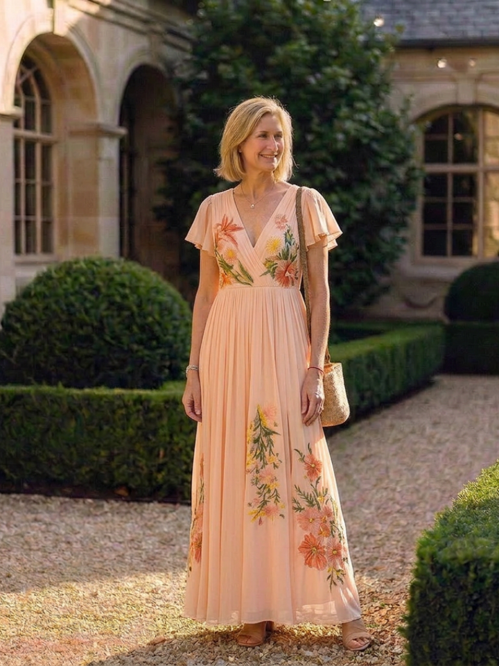 Calista™ | Plissé maxi-jurk