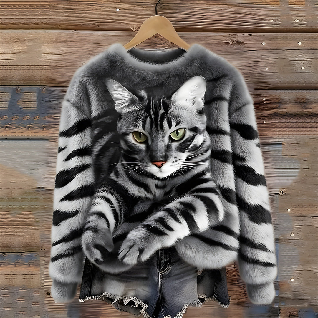 Valerie™ | Pull à motif chat 