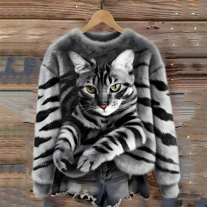 Valerie™ | Pull à motif chat 