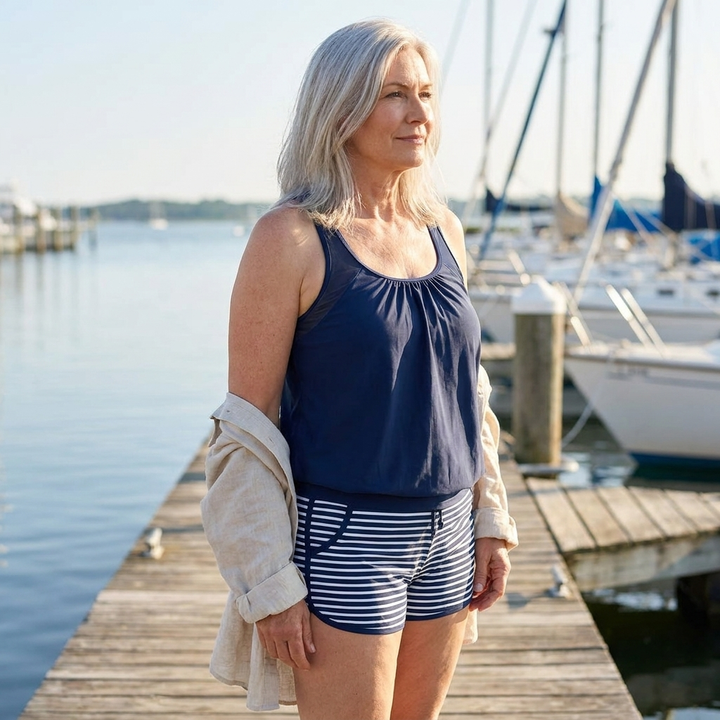 Nikita | Striped Simple Tankini Boxer