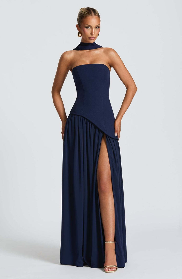 LINA | Strapless Maxijurk met Hoge Split
