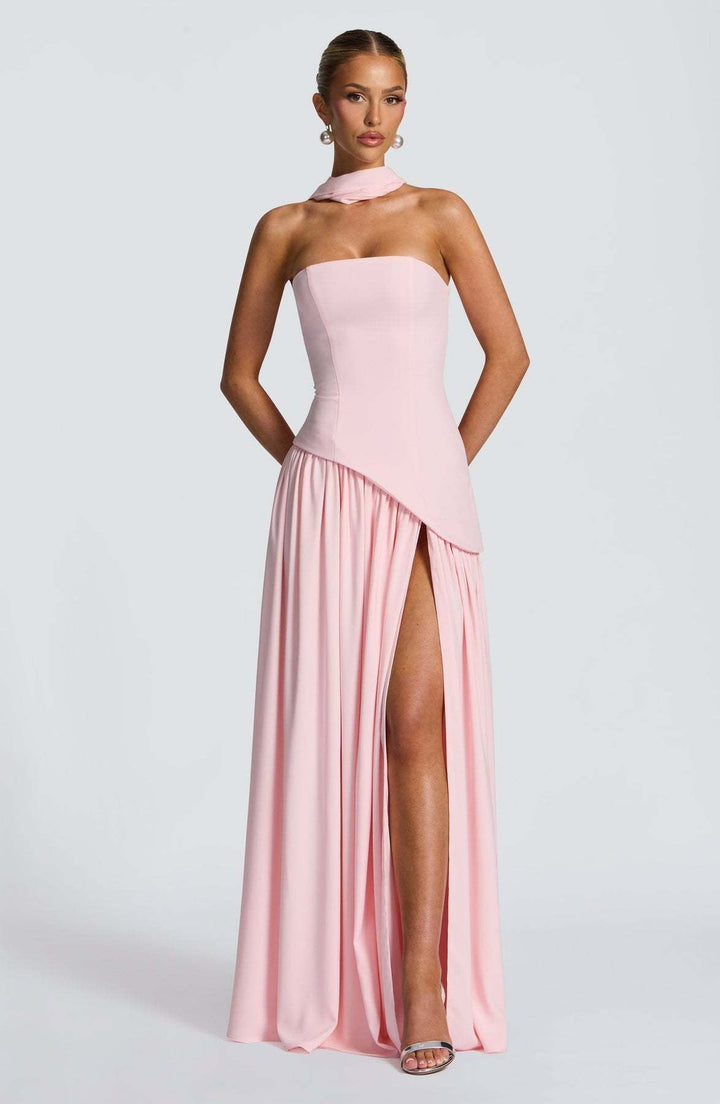 LINA | Strapless Maxijurk met Hoge Split