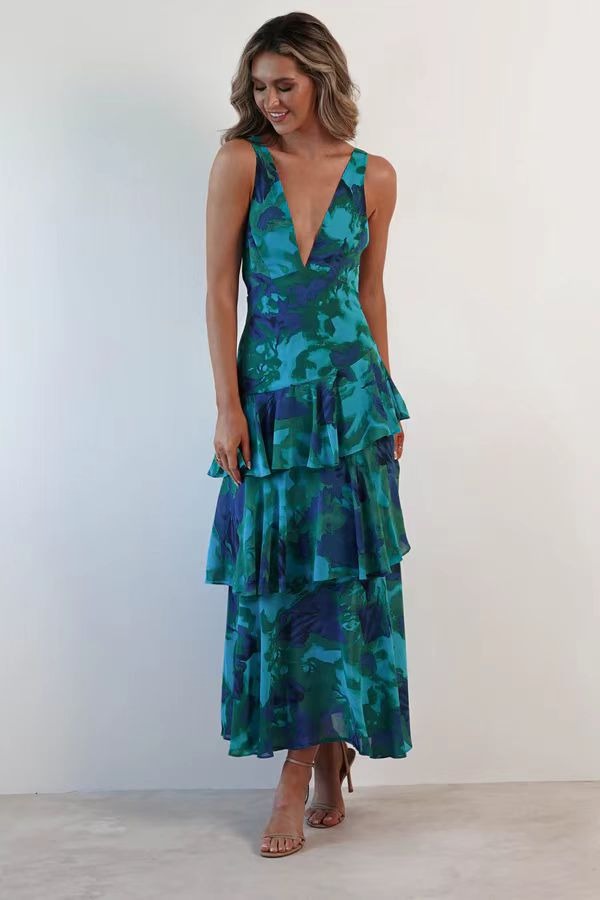 LISA | Bloemen Volant Maxi Jurk