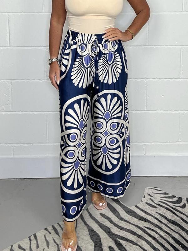 Sally | Printed Satin Track Pants for Women | Casual &amp; Leisure