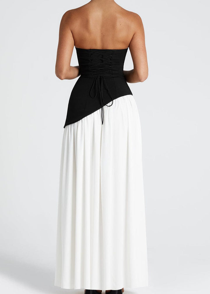 LINA | Strapless Maxijurk met Hoge Split