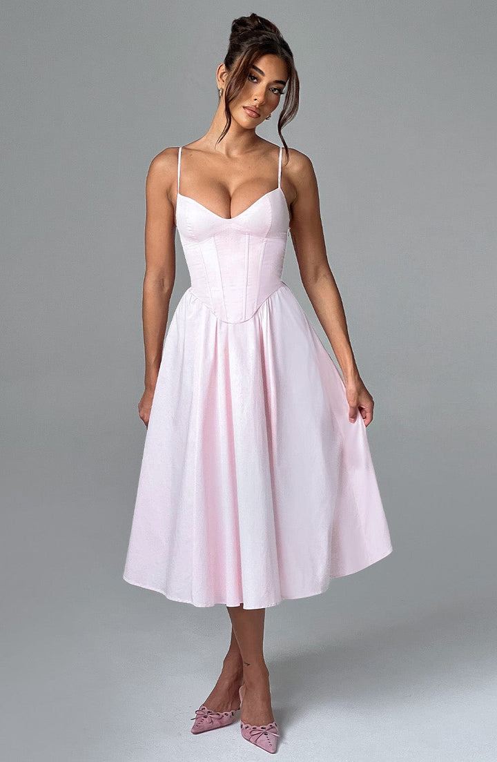 MAILEEN | Elegante Midi Jurk in Corsetstijl