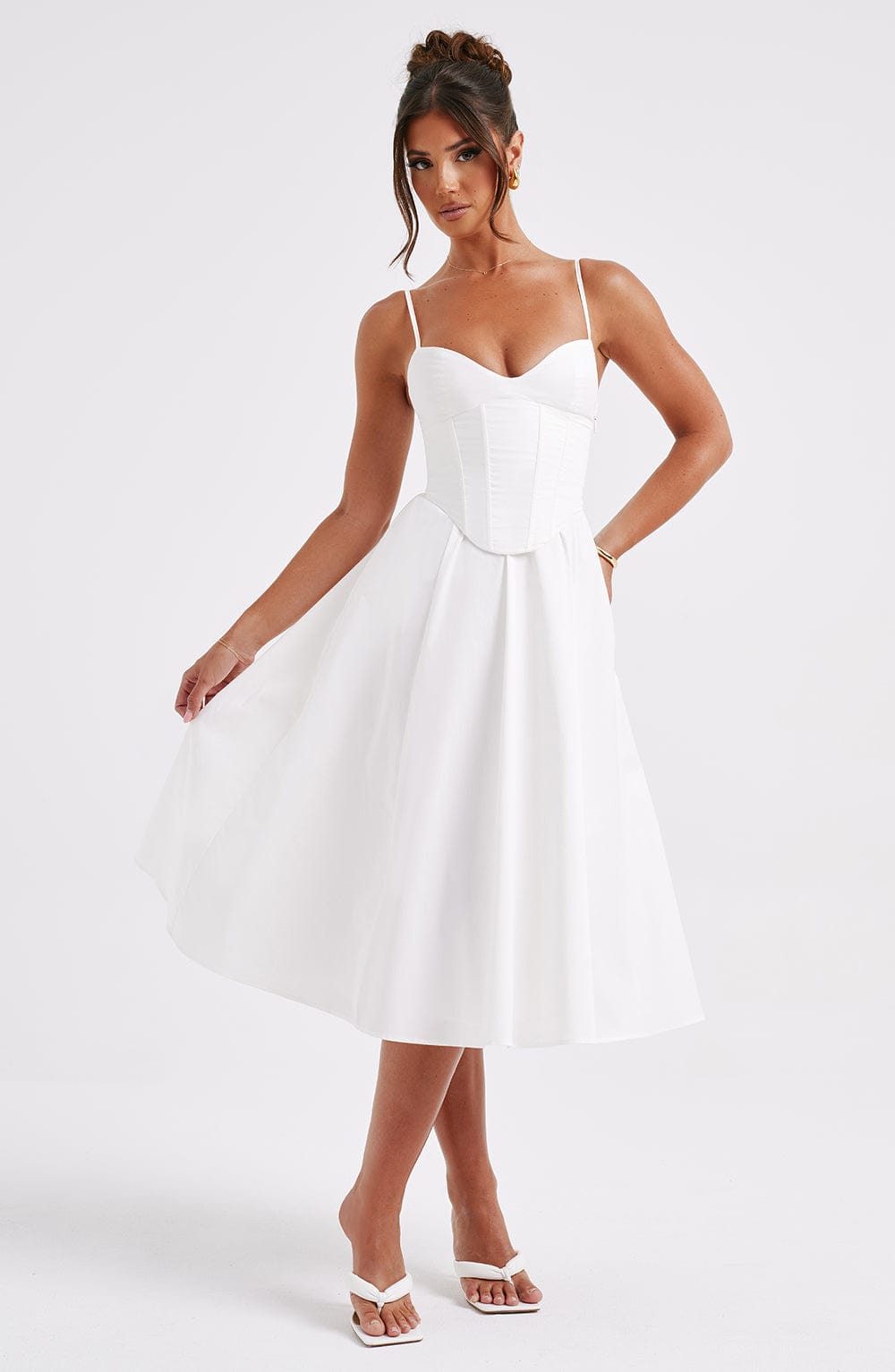 MAILEEN | Elegante Midi Jurk in Corsetstijl