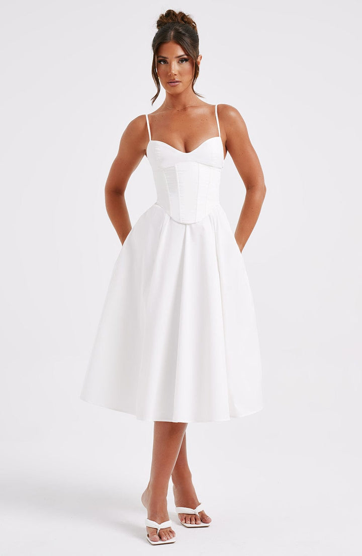 MAILEEN | Elegante Midi Jurk in Corsetstijl