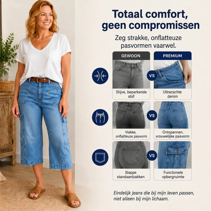 Luxe Stretch Capri Jeans | Tijdelijk 50% Korting