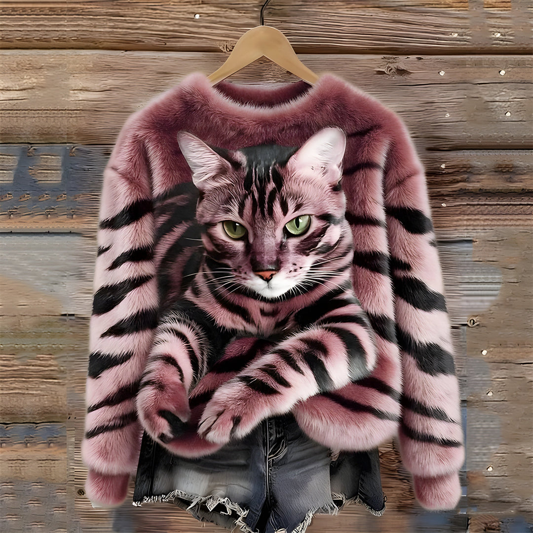 Valerie™ | Pull à motif chat 