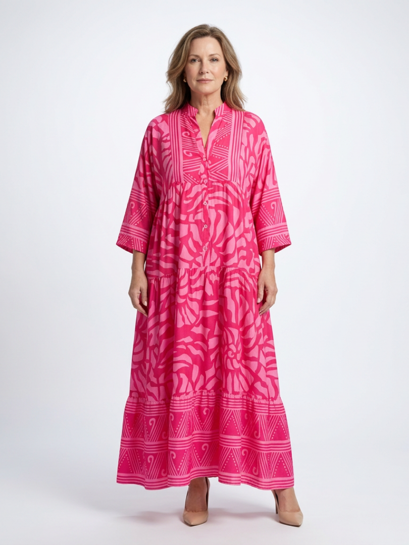 Marielle™ | Midi-jurk met knoopsluiting