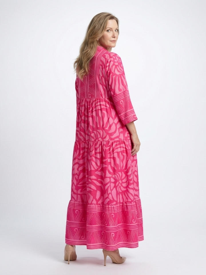 Marielle™ | Midi-jurk met knoopsluiting