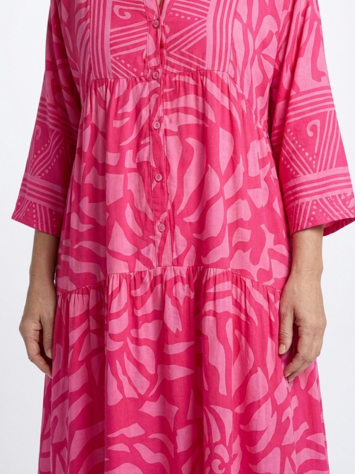 Marielle™ | Midi-jurk met knoopsluiting