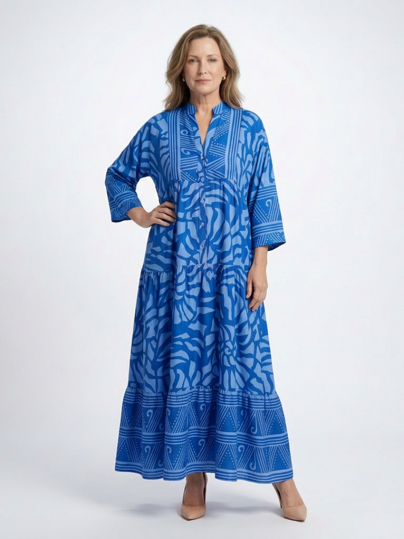 Marielle™ | Midi-jurk met knoopsluiting