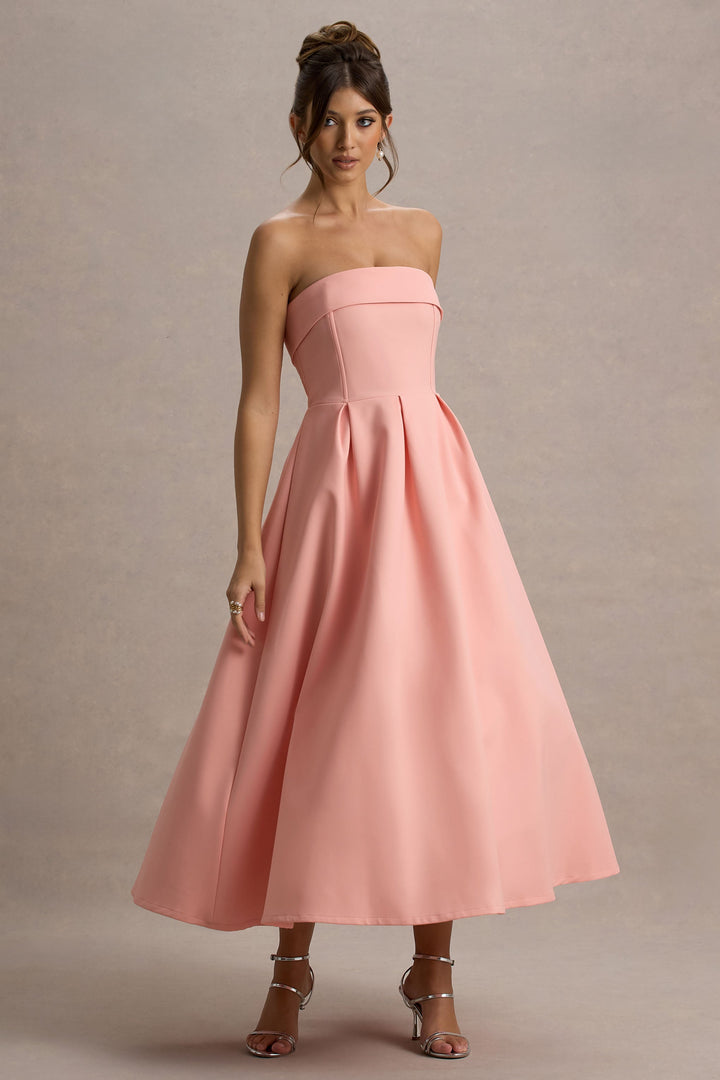 ANNE | Stijlvolle Midi-Jurk met Off-Shoulder Uitsnijding