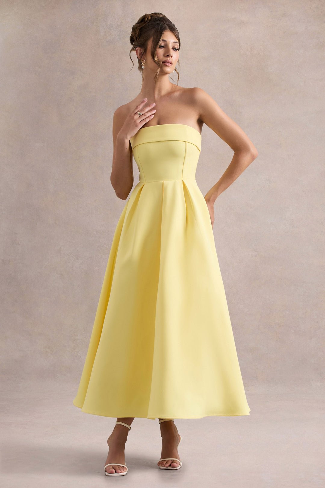 ANNE | Stijlvolle Midi-Jurk met Off-Shoulder Uitsnijding