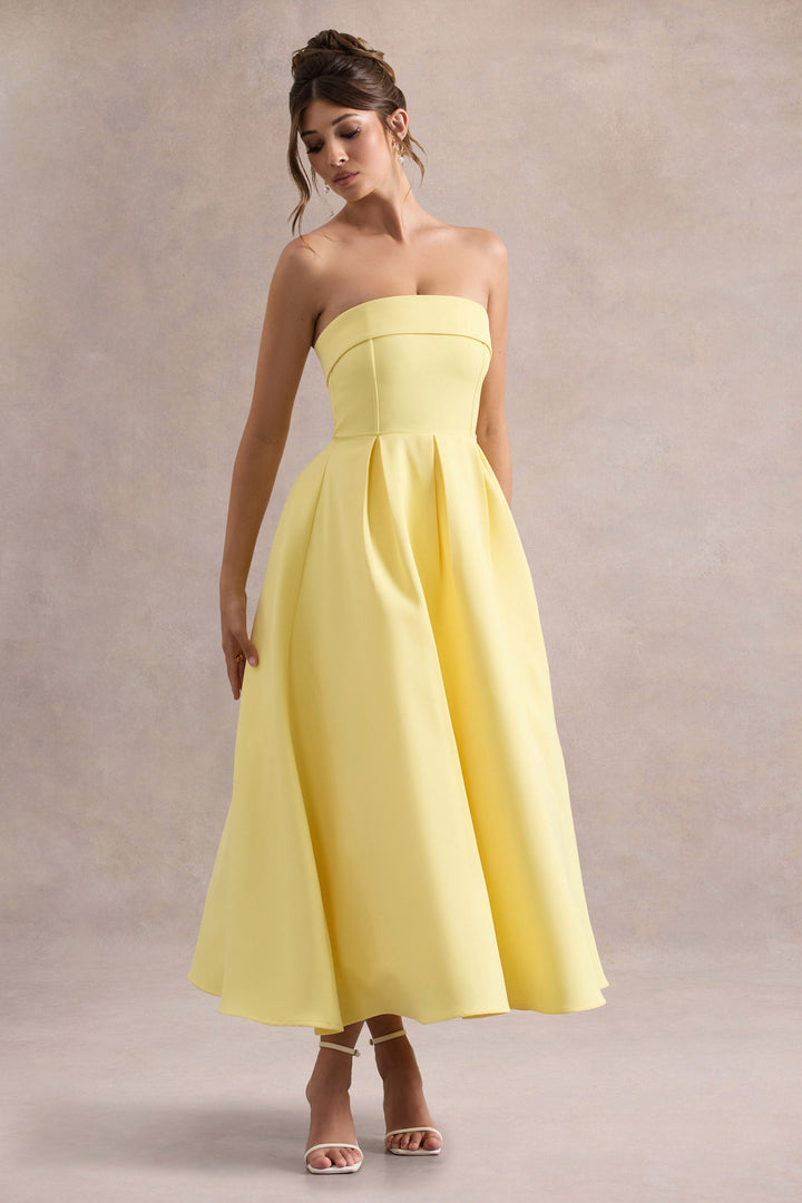 ANNE | Stijlvolle Midi-Jurk met Off-Shoulder Uitsnijding