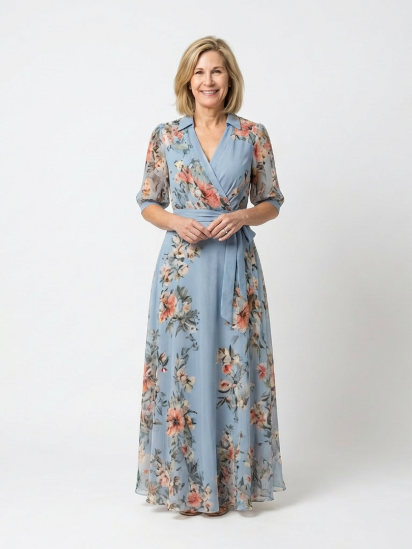 Elowen™ | Maxi-wikkeljurk met bloemenprint